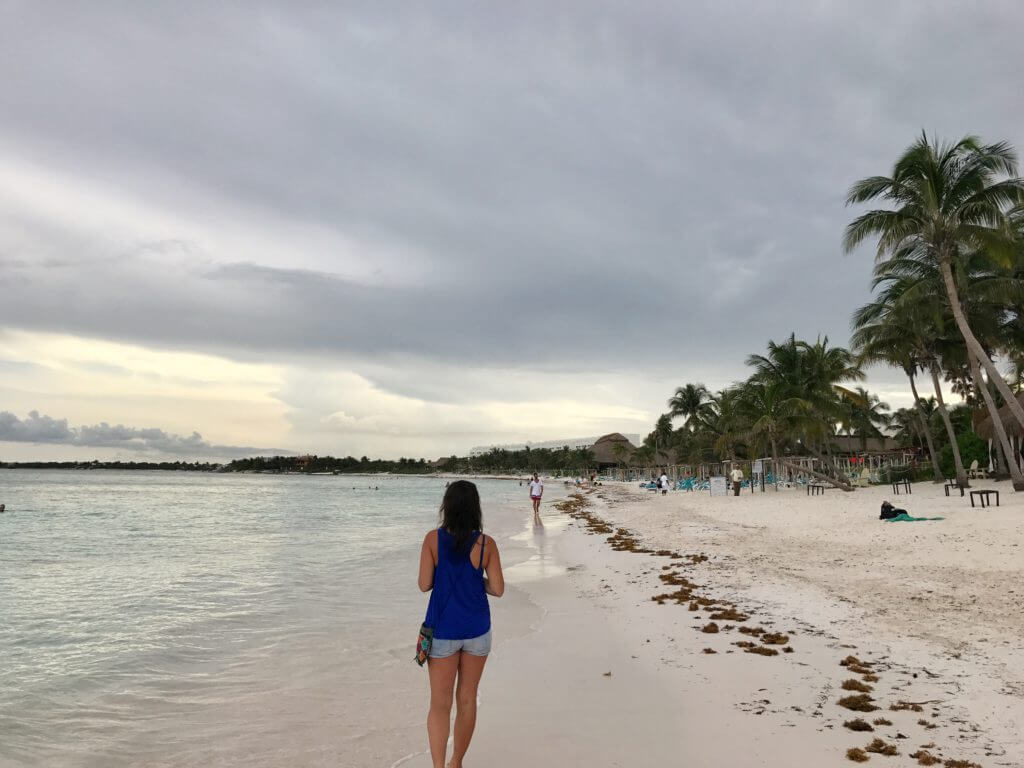 After swimming with turtles, take a walk along Akumal Beach