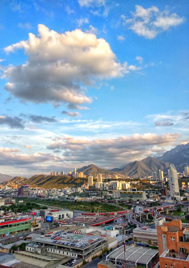 aerial view of Monterrey, Mexico, a fantastic destination to travel alone in Mexico