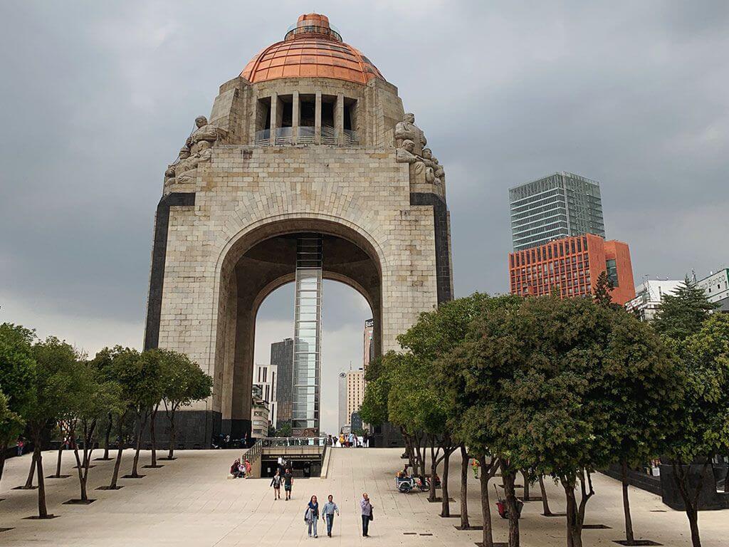 downtown Mexico City is only about 5 miles from the Mexico City airport and it is full of incredible monuments