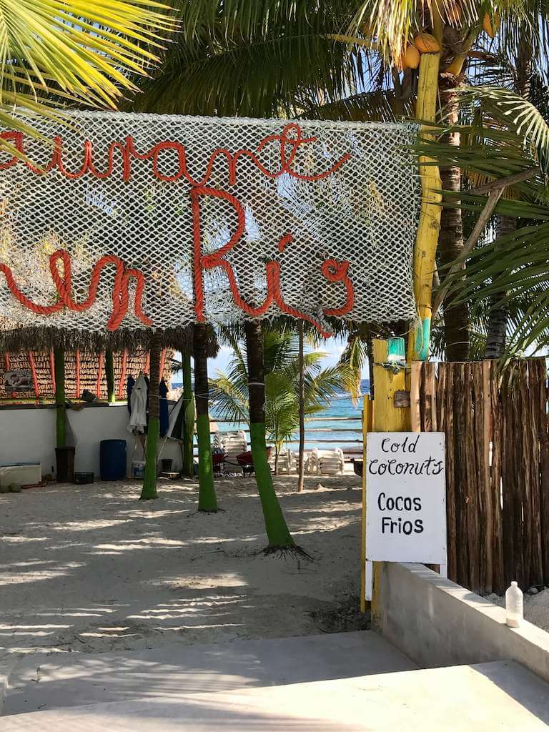 The entrance to Restaurant Chen Rio at Chen Rio Beach on Cozumel