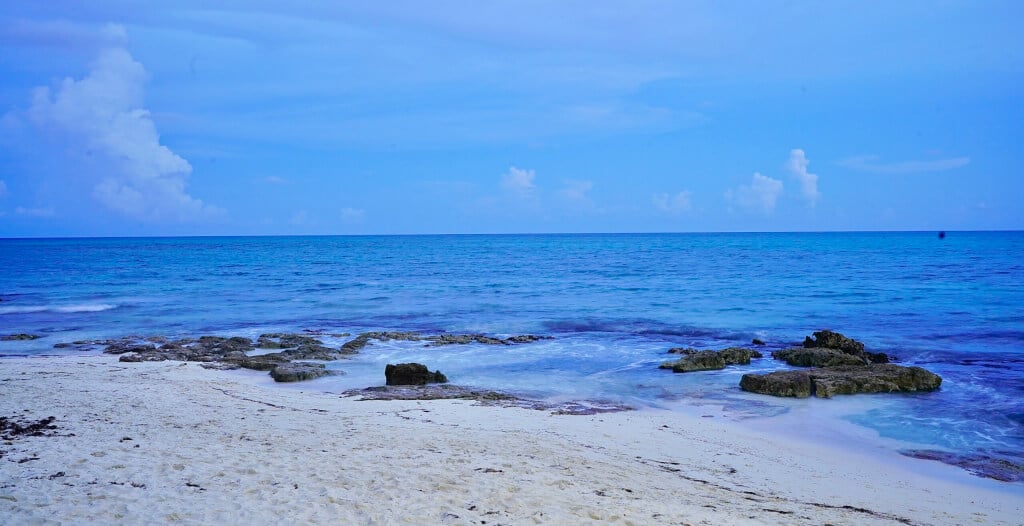 beach in the early morning east side of Cozumel island
