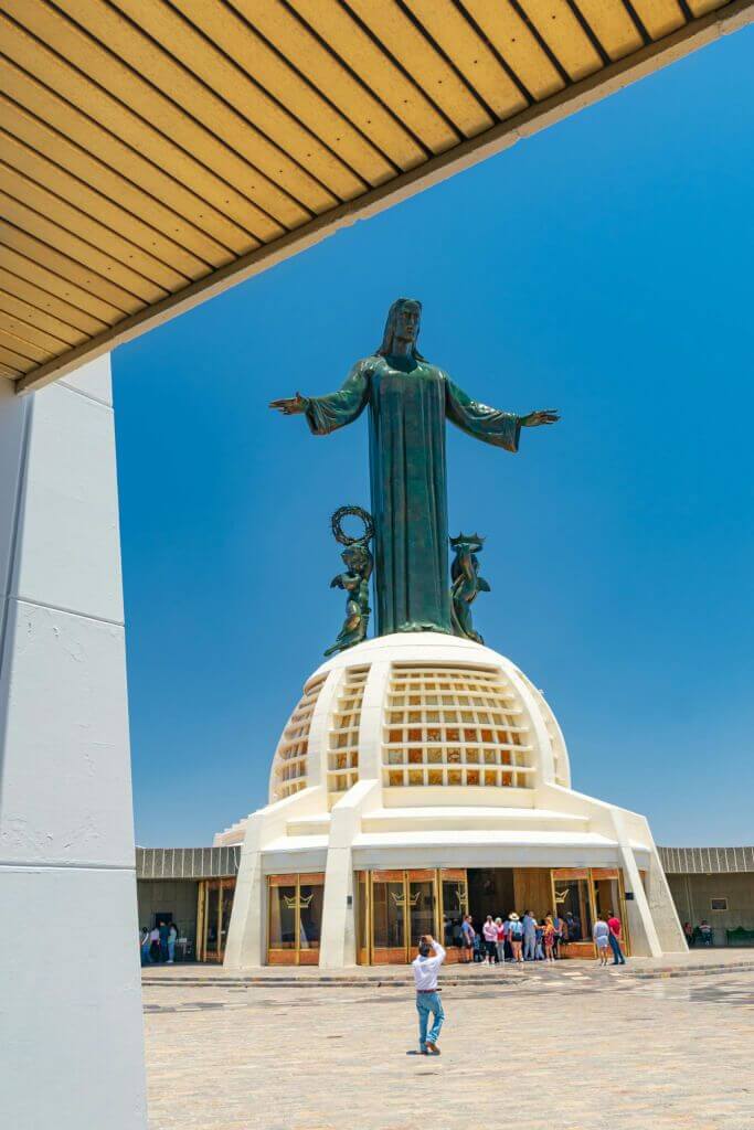 An awe-inspiring view of the cristo rey shrine (2nd tallest in the world) located in guanajuato, mexico. One of many things to do in guanajuato